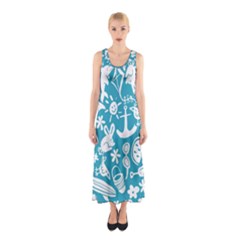 Summer Icons Toss Pattern Sleeveless Maxi Dress