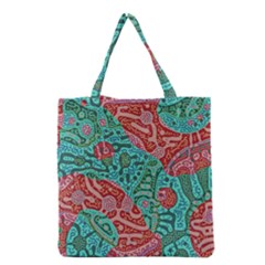 Recursive Coupled Turing Pattern Red Blue Grocery Tote Bag by Mariart