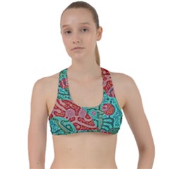 Recursive Coupled Turing Pattern Red Blue Criss Cross Racerback Sports Bra by Mariart