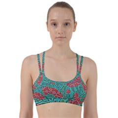 Recursive Coupled Turing Pattern Red Blue Line Them Up Sports Bra by Mariart