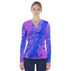 The Luxol Fast Blue Myelin Stain V-neck Long Sleeve Top