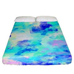 Transparent Colorful Rainbow Blue Paint Sky Fitted Sheet (king Size)