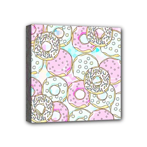 Donuts Pattern Mini Canvas 4  X 4  by ValentinaDesign