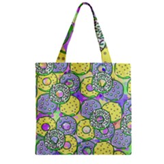 Donuts Pattern Zipper Grocery Tote Bag by ValentinaDesign