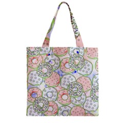 Donuts Pattern Zipper Grocery Tote Bag by ValentinaDesign