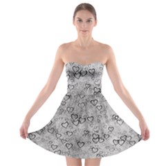 Heart Pattern Strapless Bra Top Dress by ValentinaDesign
