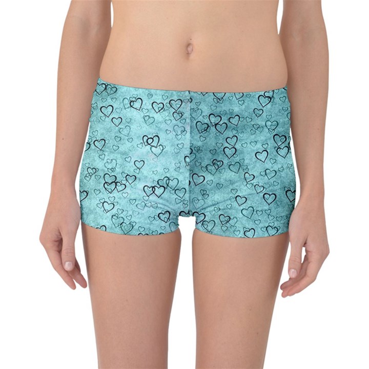 Heart pattern Reversible Boyleg Bikini Bottoms