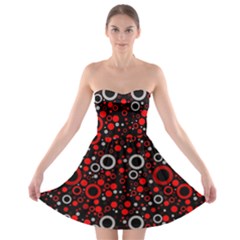 70s Pattern Strapless Bra Top Dress by ValentinaDesign