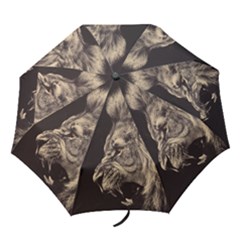 Angry Male Lion Folding Umbrellas