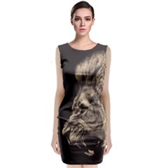 Angry Male Lion Classic Sleeveless Midi Dress