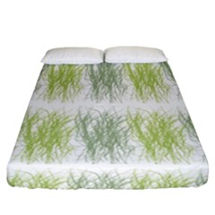 Weeds Grass Green Yellow Leaf Fitted Sheet (california King Size) by Mariart