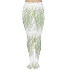 Weeds Grass Green Yellow Leaf Women s Tights by Mariart