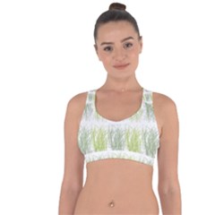 Weeds Grass Green Yellow Leaf Cross String Back Sports Bra by Mariart
