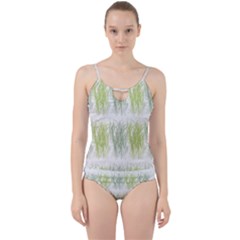 Weeds Grass Green Yellow Leaf Cut Out Top Tankini Set by Mariart