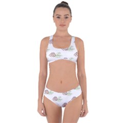 Pinecone Pattern Criss Cross Bikini Set by Mariart