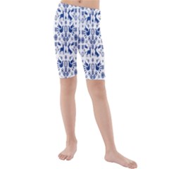 Rabbits Deer Birds Fish Flowers Floral Star Blue White Sexy Animals Kids  Mid Length Swim Shorts by Mariart