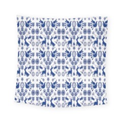 Rabbits Deer Birds Fish Flowers Floral Star Blue White Sexy Animals Square Tapestry (small)