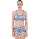 Rabbits Deer Birds Fish Flowers Floral Star Blue White Sexy Animals Work It Out Sports Bra Set View1