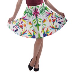 Peacock Rainbow Animals Bird Beauty Sexy A-line Skater Skirt by Mariart