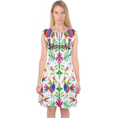 Peacock Rainbow Animals Bird Beauty Sexy Capsleeve Midi Dress by Mariart