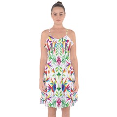 Peacock Rainbow Animals Bird Beauty Sexy Ruffle Detail Chiffon Dress by Mariart