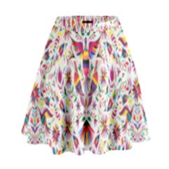 Peacock Rainbow Animals Bird Beauty Sexy Flower Floral Sunflower Star High Waist Skirt by Mariart