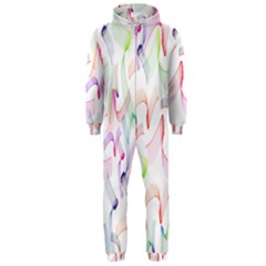 Rainbow Green Purple Pink Red Blue Pattern Zommed Hooded Jumpsuit (men) 