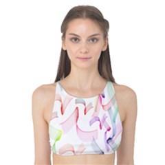 Rainbow Green Purple Pink Red Blue Pattern Zommed Tank Bikini Top