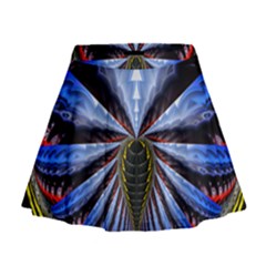 Illustration Robot Wave Mini Flare Skirt