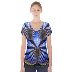 Illustration Robot Wave Short Sleeve Front Detail Top by Mariart