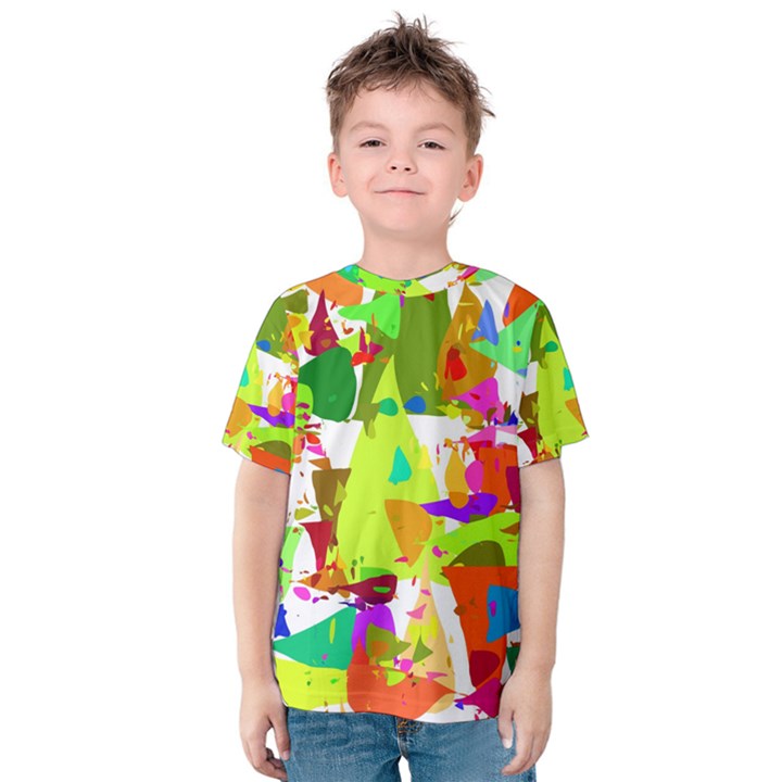 Colorful shapes on a white background                             Kid s Cotton Tee