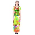 Colorful shapes on a white background                        Short Sleeve Maxi Dress View1