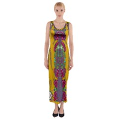 Rainy Day To Cherish  In The Eyes Of The Beholder Fitted Maxi Dress