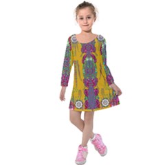 Rainy Day To Cherish  In The Eyes Of The Beholder Kids  Long Sleeve Velvet Dress