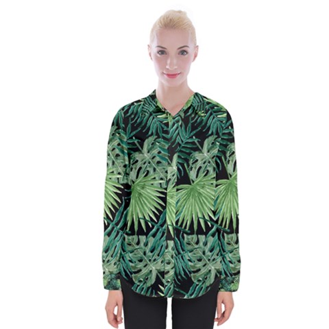 Tropical Pattern Womens Long Sleeve Shirt by ValentinaDesign