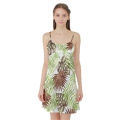 Tropical Pattern Satin Night Slip