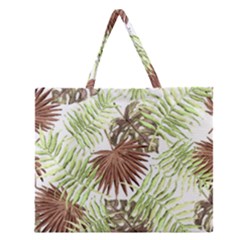Tropical Pattern Zipper Large Tote Bag by ValentinaDesign