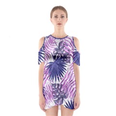 Tropical pattern Shoulder Cutout One Piece