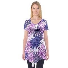 Tropical pattern Short Sleeve Tunic 