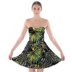 Tropical pattern Strapless Bra Top Dress