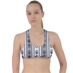 Folklore Pattern Criss Cross Racerback Sports Bra by ValentinaDesign