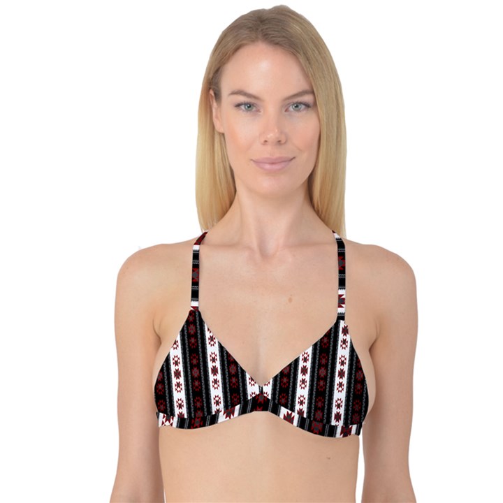 Folklore pattern Reversible Tri Bikini Top