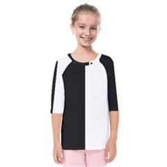 Black And White Kids  Quarter Sleeve Raglan Tee