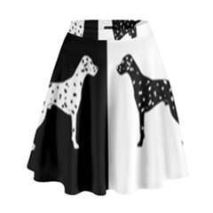 Dalmatian Dog High Waist Skirt by Valentinaart