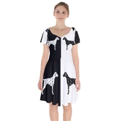 Dalmatian Dog Short Sleeve Bardot Dress by Valentinaart