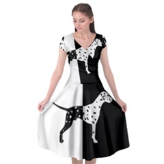 Dalmatian Dog Cap Sleeve Wrap Front Dress by Valentinaart