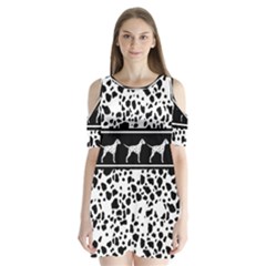 Dalmatian Dog Shoulder Cutout Velvet  One Piece by Valentinaart