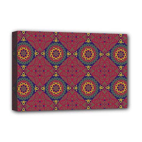 Oriental Pattern Deluxe Canvas 18  X 12   by ValentinaDesign