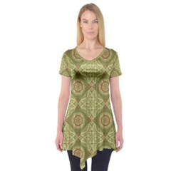 Oriental Pattern Short Sleeve Tunic  by ValentinaDesign