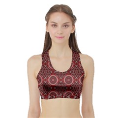 Oriental Pattern Sports Bra With Border by ValentinaDesign